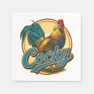 Serviette En Papier Coq Arrogant Maison de Ferme Vintage