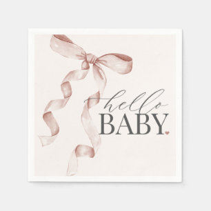 Serviette En Papier Coquette Beige Bow Girl Baby shower Décor