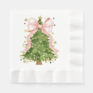 Serviette En Papier Coquette Bow Christmas Tree Vacances Fille tenue W
