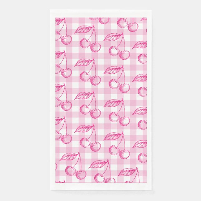 Serviette En Papier Coquette cerise rose esthétique (Devant)