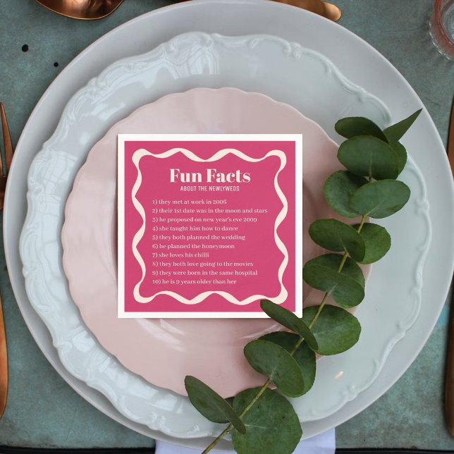 Serviette En Papier Coquette Curvy Ribbon Retro Mariage (Créateur téléchargé)