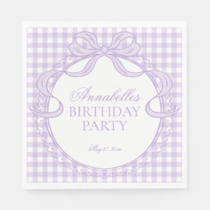 Serviette En Papier Coquette de gingembre violet pour dessert de fête 