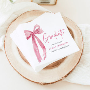 Serviette En Papier Coquette de la botte rose moderne Graduate Graduat