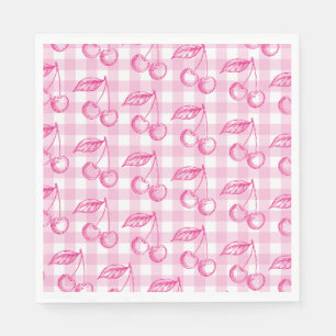 Serviette En Papier Coquette esthétique cerise rose