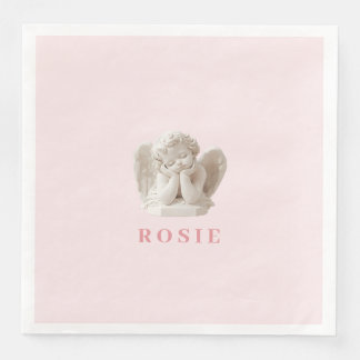 Serviette En Papier Coquette personnalisée Sculpture de l'ange dormant