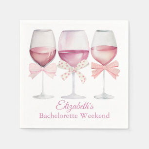 Serviette En Papier Coquette Vaches roses et Bachelorette de vin