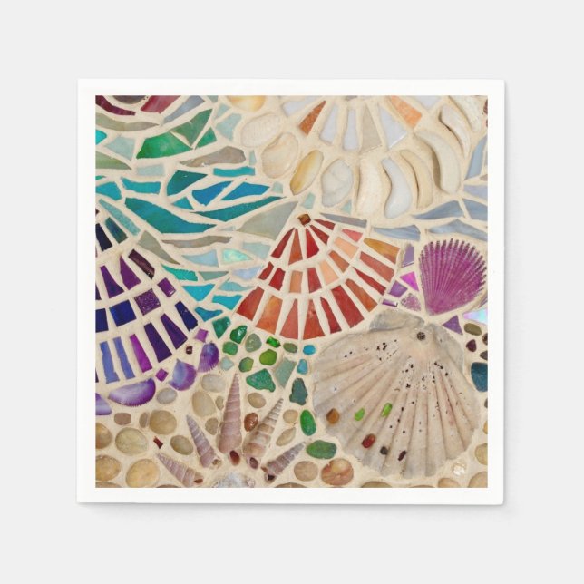 Serviette En Papier Coquillages décoratifs (Devant)