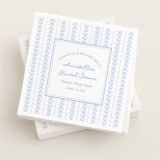 Serviette En Papier Coquillages et cloches de mariage Baby Shower Côti (Créateur téléchargé)