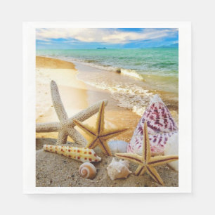 Serviette En Papier Coquillages sur les serviettes de plage