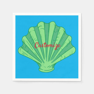 Serviette En Papier Coquille de pétoncle vert Sage Thunder_Cove