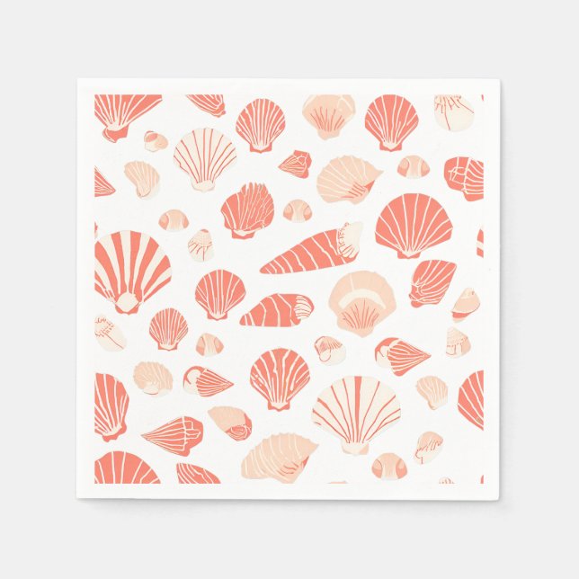 Serviette En Papier Coquilles | Plage de l'océan (Devant)