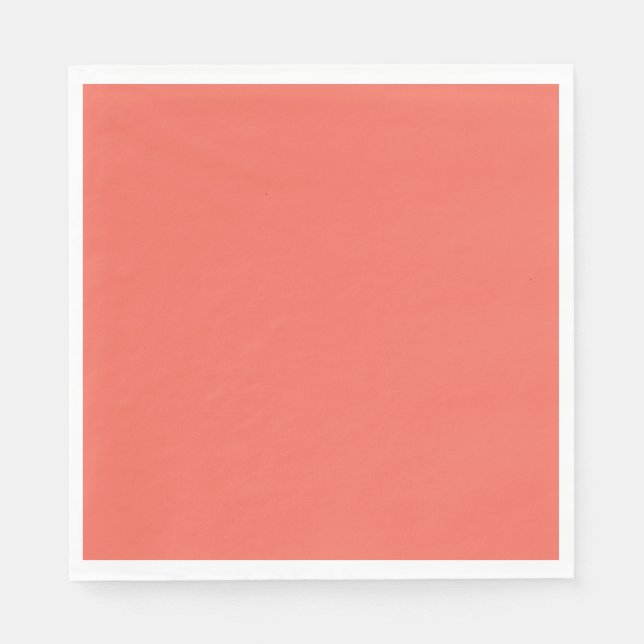 Serviette En Papier Corail clair solide (Devant)
