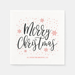 Serviette En Papier Corail   Joyeux Noël moderne Naples