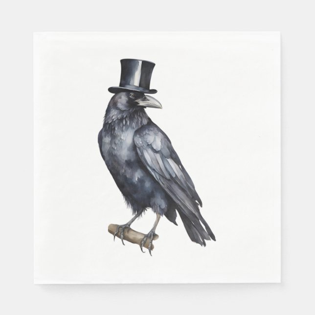 Serviette En Papier Corbeau (Devant)
