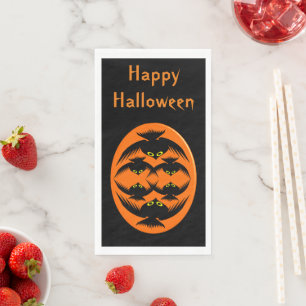 Serviette En Papier Corbeaux de Halloween personnalisés