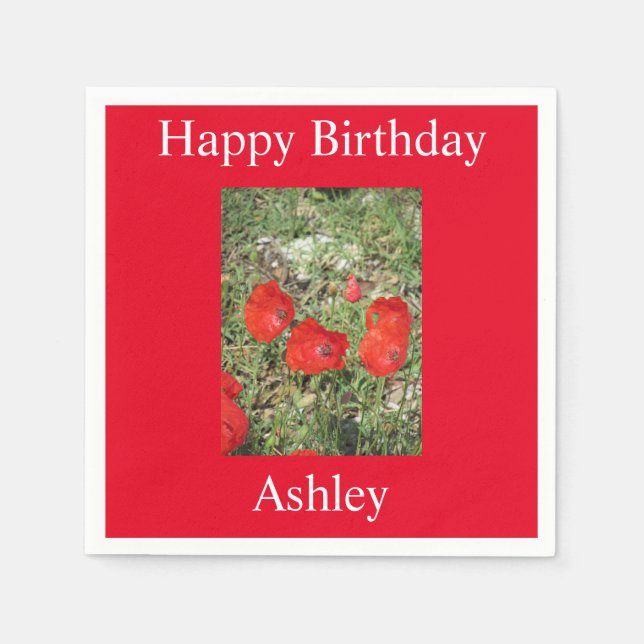 Serviette En Papier Corfou Red Poppies (Devant)