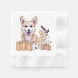 Serviette En Papier Corgi adorable de thanksgiving