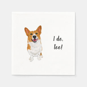 Serviette En Papier Corgi Chien Cocktail personnalisé Napkin