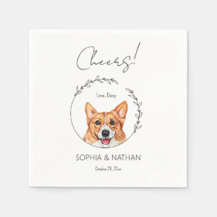 Serviette En Papier Corgi Chien Mariage simple Cocktail Napkins
