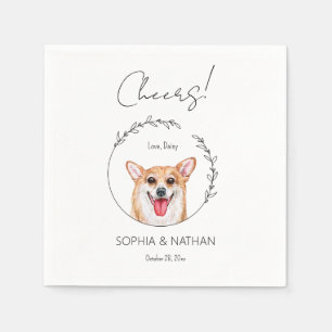 Serviette En Papier Corgi Chien Mariage simple Cocktail Napkins