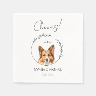 Serviette En Papier Corgi Chien Mariage simple Cocktail Napkins