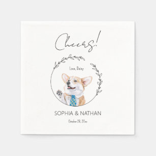 Serviette En Papier Corgi Chien Mariage simple Cocktail Napkins
