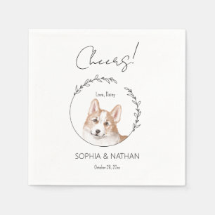 Serviette En Papier Corgi Chien Mariage simple Cocktail Napkins