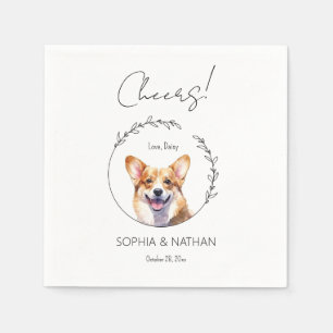 Serviette En Papier Corgi Chien Mariage simple Cocktail Napkins