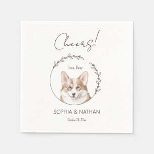 Serviette En Papier Corgi Chien Mariage simple Cocktail Napkins