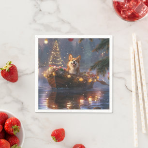 Serviette En Papier Corgi Christmas Festive Voyage