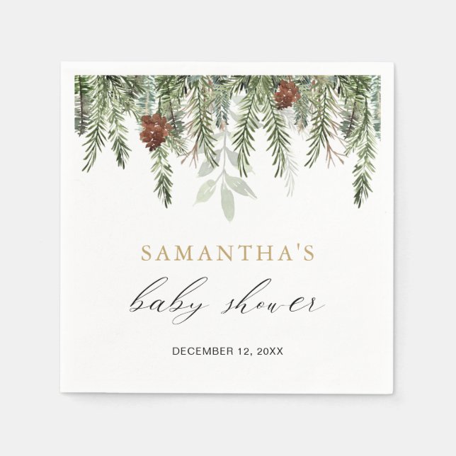 Serviette En Papier Cornes de pins rustiques (Devant)