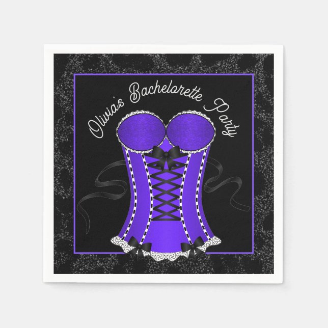 Serviette En Papier Corse violette Flirty (Devant)