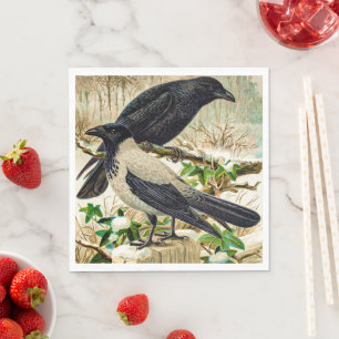 Serviette En Papier Corvids - Blackbird Raven