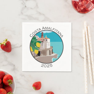 Serviette En Papier Costa Amalfitana Cocktail Napkin Logo B
