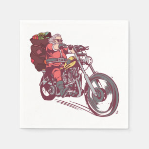 Serviette En Papier Costume de Noël père Noël Biker pour Invitatiatiat