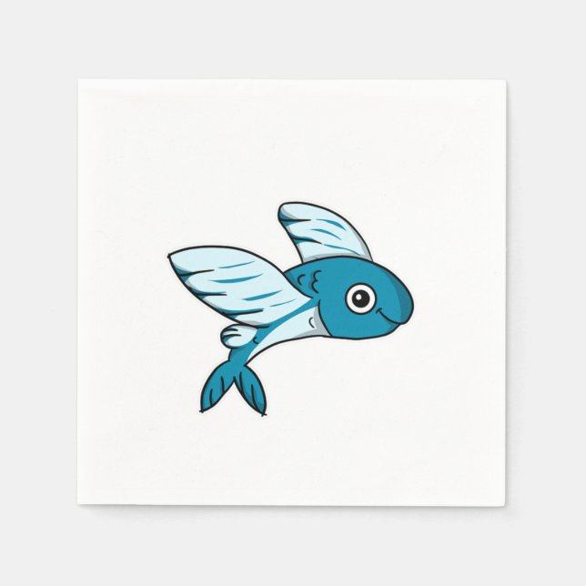 Serviette En Papier Costume de poisson volant mignon Idée cadeau de pê (Devant)