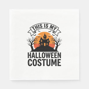Serviette En Papier Costume drôle d'Halloween Maison hantée Vintage Sh