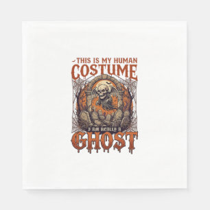 Serviette En Papier Costume Humain Fantôme Squelette Cimetière Lune Ha