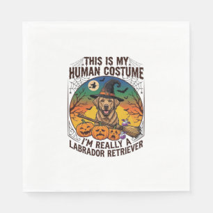 Serviette En Papier Costume Humain Labrador Retriever Sorcière d'Hallo