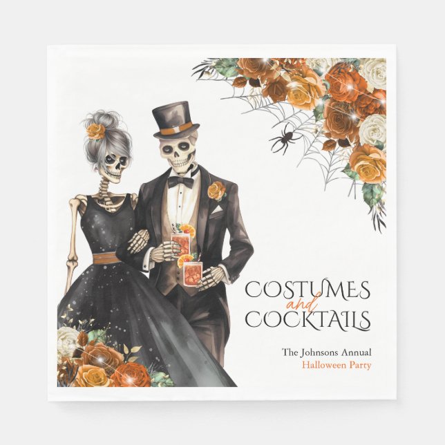 Serviette En Papier Costumes et cocktails Fête d'Halloween pour adulte (Devant)