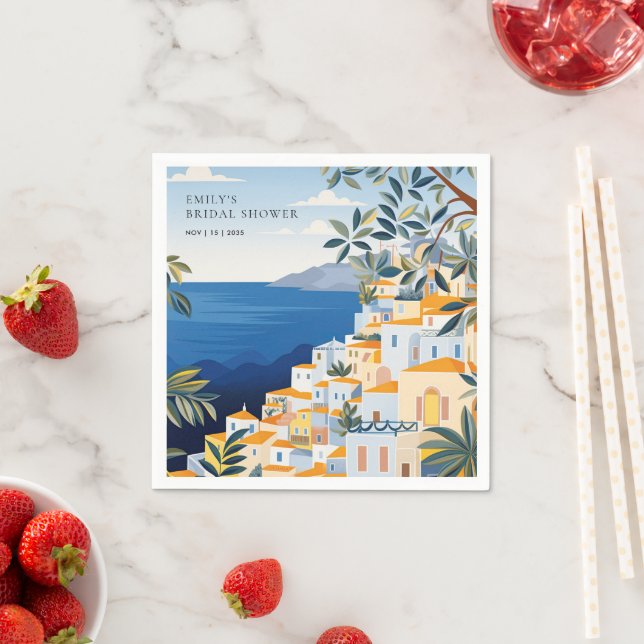 Serviette En Papier Côte d'Amalfi Italie Fête des mariées (En situation)