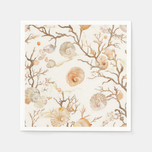 Serviette En Papier Côtière rustique - Coquillages, Starfish, Reef (14