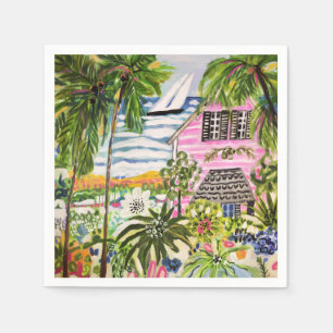 Serviette En Papier Cottage rose sur la baie I