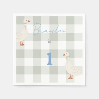 Serviette En Papier Cottagecore Carreaux & Caneton