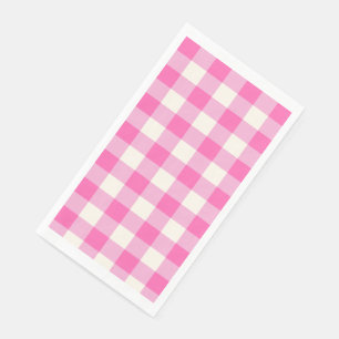 Serviette En Papier Cottagecore En vichy rose