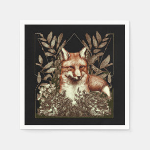 Serviette En Papier Cottagecore Fox Vintage