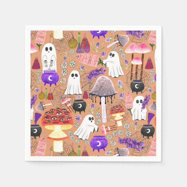 Serviette En Papier Cottagecore Halloween Ghouls (Devant)