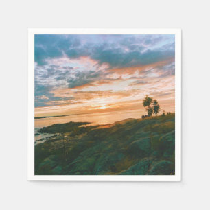 Serviette En Papier Coucher de soleil à Roslagen - Oregrund - Suède