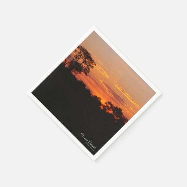 Serviette En Papier Coucher de soleil Acacia (Coin)