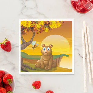 Serviette En Papier Coucher de soleil de l'ours Brown